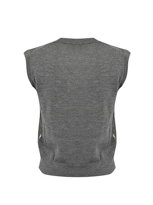 Maglia in lana con spalmatura silver Alpha studio | AD-4470F2005